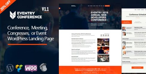 Eventry – Conference Meetup Landing Page WordPress Theme – 19083582