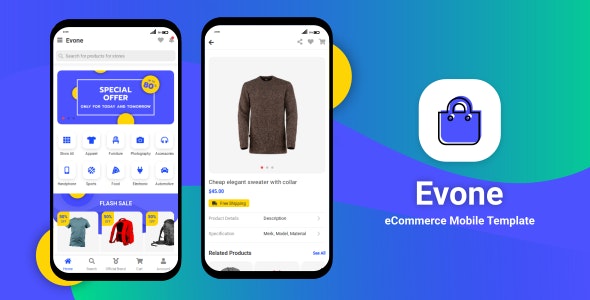 Evone – eCommerce Shop & Store Mobile Template – 25162276