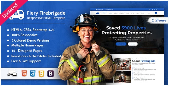Fiery – Fire Brigade Responsive HTML Template – 23333266