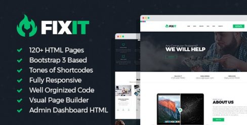FixIt – Electronics Repair HTML Template with Builder and Dashboard Frontend – 20493860