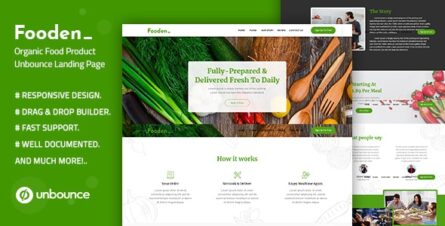 Fooden — Unbounce Food Product Landing Page Template - 25811418