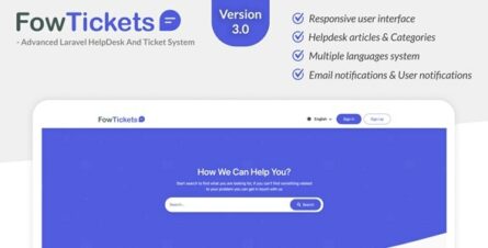 Fowtickets - Advanced Laravel HelpDesk And Ticket System - 29496001