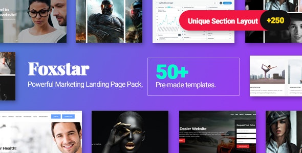 Foxstar – Landing Pages Pack With Page Builder – 19761185