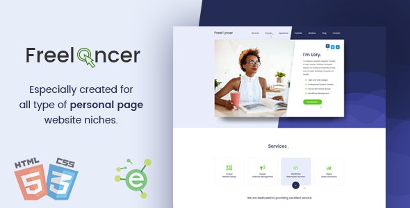 Freelancer – Creative Business & Portfolio Personal Page HTML5 Template – 19663348