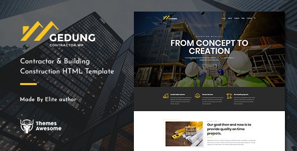 Gedung | Contractor & Building Construction HTML Template – 34636273