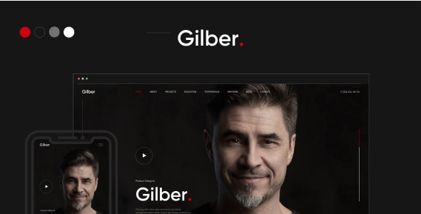 Gilber - Personal CV Resume HTML Template - 29559704