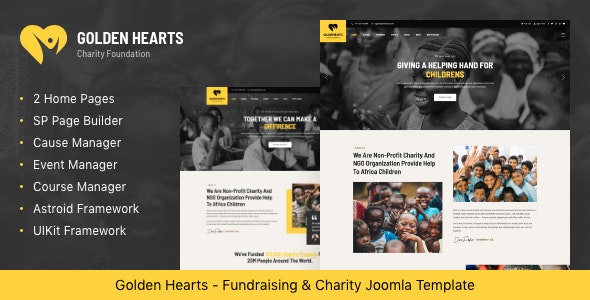 Golden Hearts - Fundraising & Charity Joomla 4 Template - 37796634