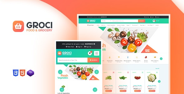 Groci – Organic Food and Grocery Market WordPress Theme – 22502070