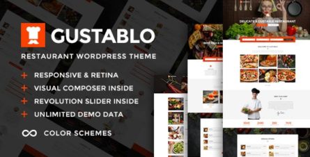 Gustablo Restaurant & Cafe Responsive WordPress Theme - 21622075