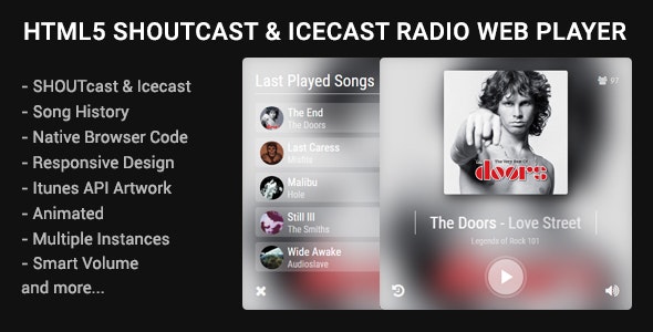 HTML5 Shoutcast & Icecast Radio Web Player - 21330131