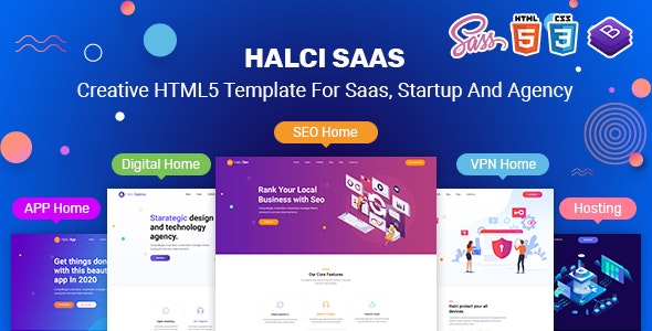 HalciSaas – Creative HTML5 Template for Saas, Startup & Agency – 25400411