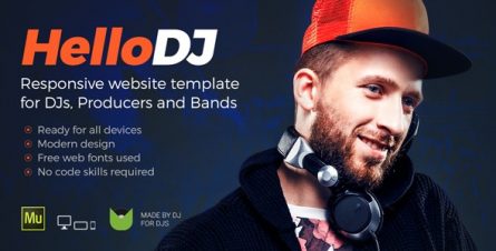 HelloDJ - DJ Producer Music Band Responsive Muse Template - 20044495