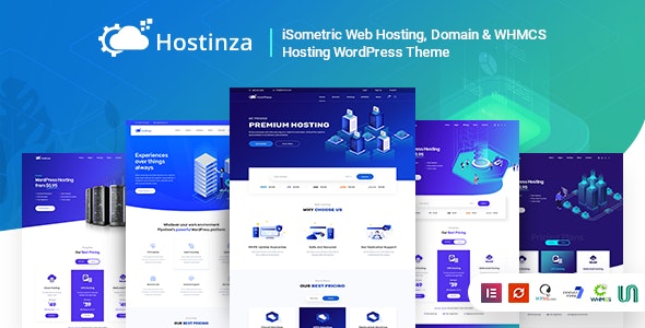 Hostinza - Isometric Domain & Whmcs Web Hosting WordPress Theme - 22404212