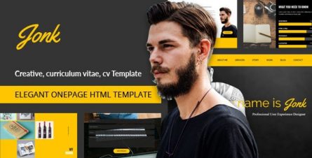 Jonk - CV Resume Personal HTML Template - 20870683