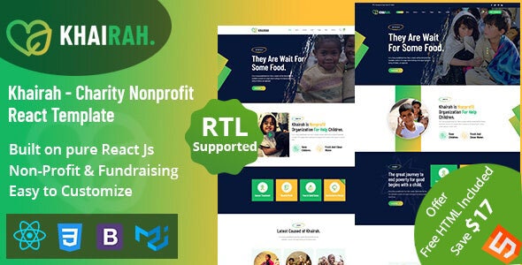 Khairah - Charity Nonprofit React+HTML Template - 32282750