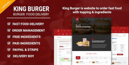 King Burger - Restaurant Food Ordering website with Ingredients In Laravel - 25256984