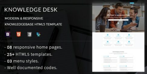 Knowledge Desk – Responsive Knowledgebase HTML5 Template – 18408729