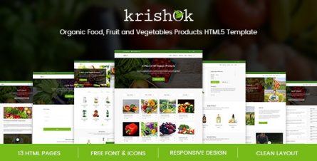 Krishok - Organic Food, Fruit and Vegetables Products HTML5 Template - 21116552
