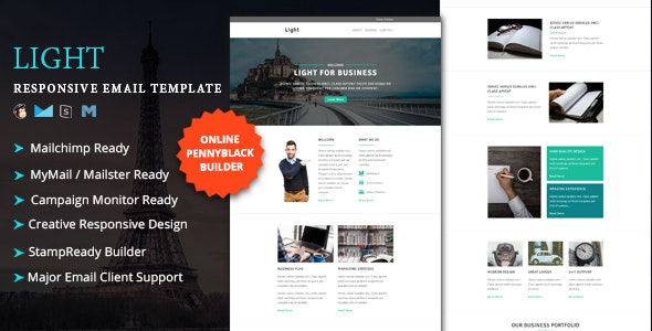 LIGHT – Multipurpose Responsive Email Template + Stampready Online Builder Access – 17549625