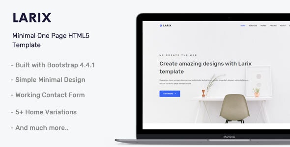 Larix - Minimal One Page HTML5 Template - 26450853