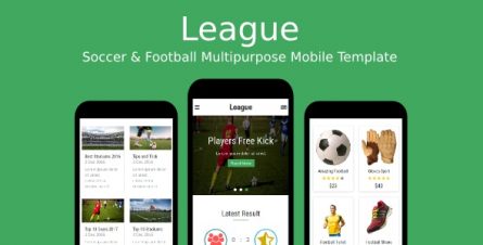 League - Soccer & Football Multipurpose Mobile Template - 19177155
