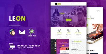 Leon - Responsive Email for Agencies, Startups & Creative Teams with Online Builder - 31284207