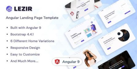 Lezir - Angular 9 Landing Page Template - 26672820