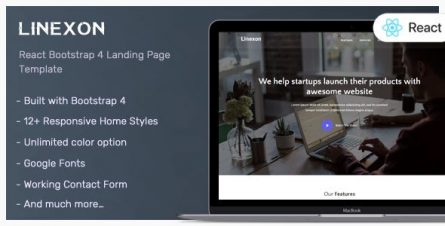 Linexon - React Landing Page Template - 28230737