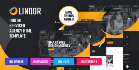 Linoor - Digital Agency Services HTML Template - 27318759