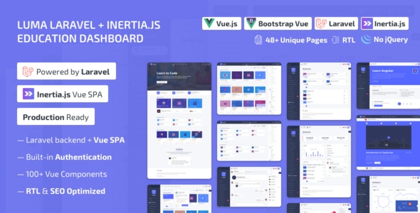 Luma Laravel LMS & Vue Education Admin Dashboard Template - 29135075