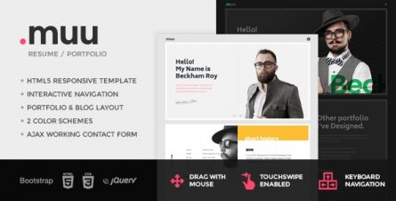 MUU - Unique and Creative Resume Portfolio Template - 16706908