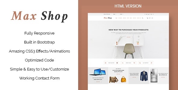 Max Shop – Ecommerce HTML Template – 19410446