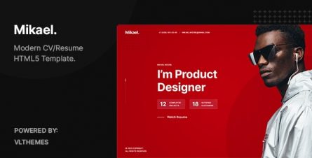 Mikael - Modern & Creative CV Resume HTML5 Template - 27081107