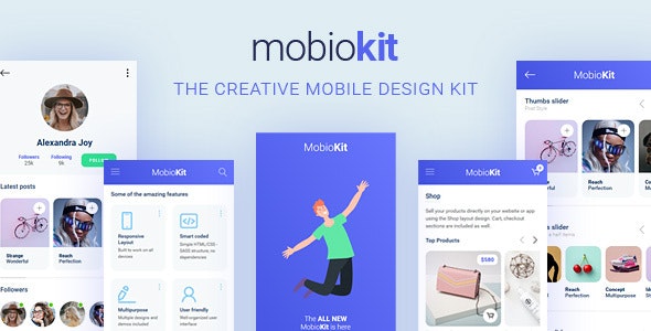 Mobiokit – HTML Mobile UI Kit – 29489518