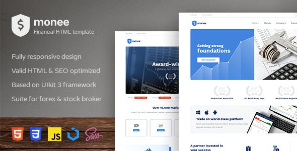 Monee – Forex and Stock Broker HTML Template – 25735942
