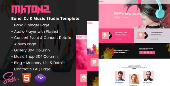MxTonz – A Fresh Band, DJ & Music Studio Template – 20490388