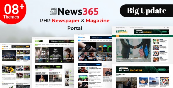 News365 – PHP Newspaper Script Magazine Blog with Video Newspaper - 19015501