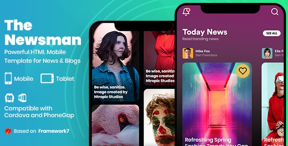 Newsman - News & Magazine Mobile Template - 27032418