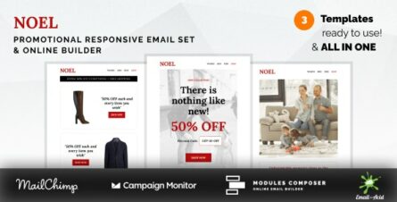 Noel - Promotional Email Templates Set with Online Builder - 34972076