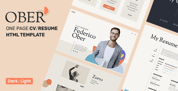 Ober – Resume HTML Template – 36041669