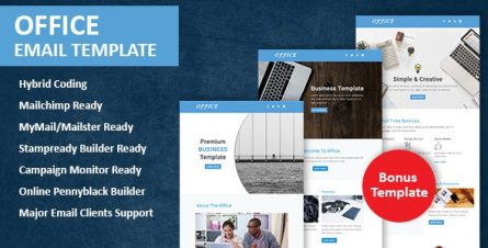 Office - Multipurpose Responsive Email Template with online Stampready & Mailchimp Builders Access - 14458138