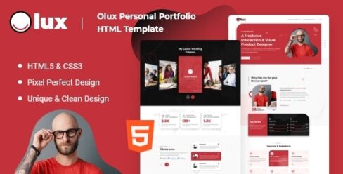 Olux – Creative Personal CV/Resume Portfolio HTML Template – 33754900