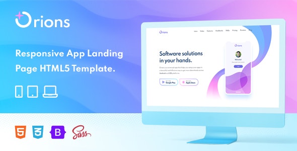 Orions – Responsive App Landing Page HTML Template – 33544403