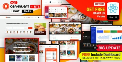 Osahan Eat – Online Food Ordering Website HTML, React Template – 23830598