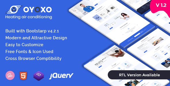 Oyoxo – Heating Air-conditioning Services HTML Template + RTL – 23563999
