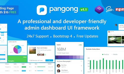 Pangong - Developer-friendly Bootstrap 4 Admin Dashboard + UI Kit - 22971838