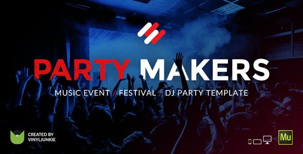 Party Makers - Music Event Festival DJ Responsive Muse Template - 20979493