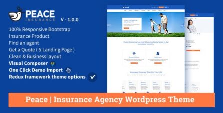 Peace – Insurance Agency WordPress Theme - 12834489