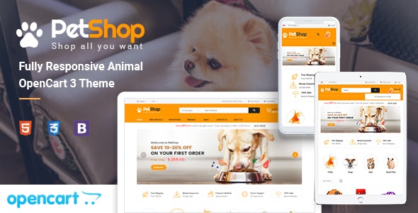 PetShop – Responsive Pet Store OpenCart 3 Theme – 25550254