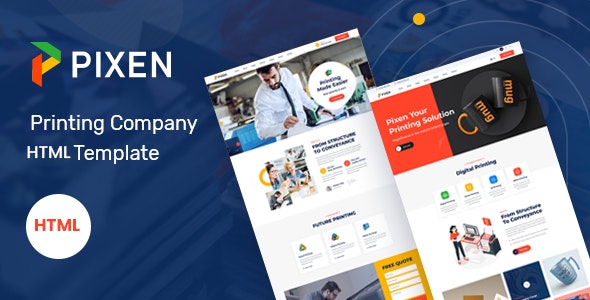 Pixen – Printing Services Company HTML5 Template – 31469576